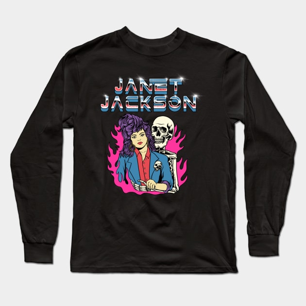 Janet Jackson Love Skull Long Sleeve T-Shirt by margueritesauvages